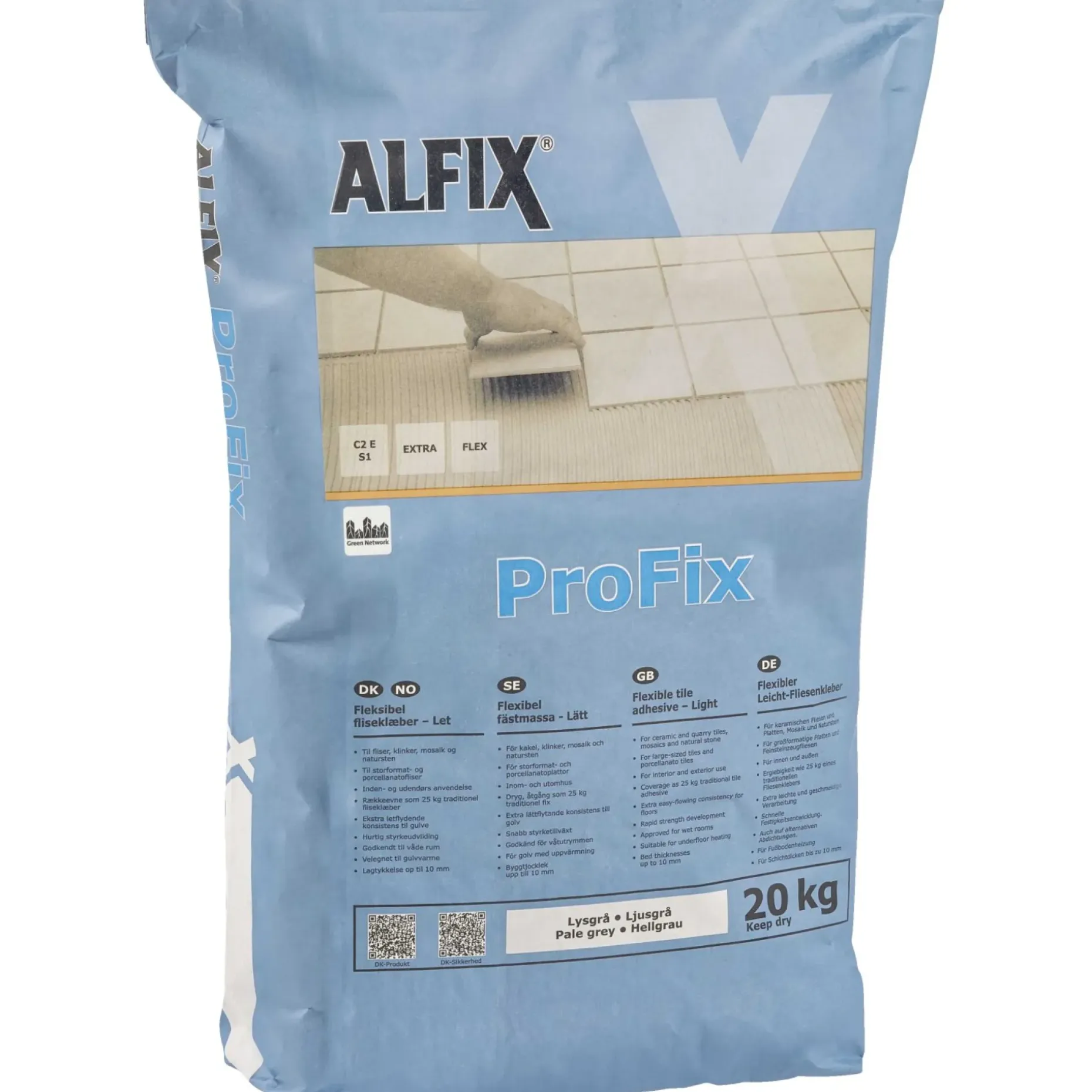 ALFIX PROFIX FLISEKLÆB 20 KG LYSEGRÅ