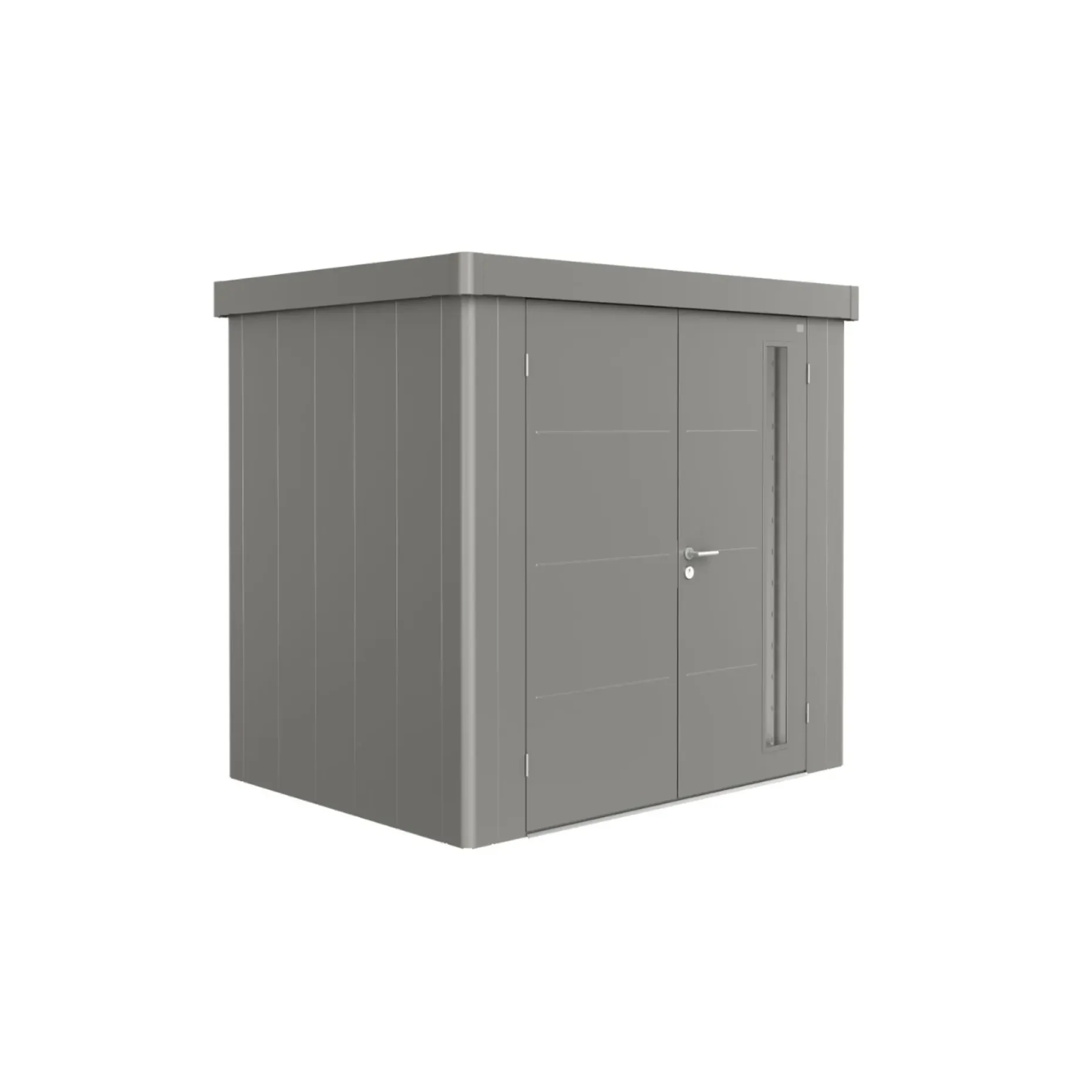 BIOHORT NEO 1B DOBBELTDØR REDSKABSRUM KVARTSGRÅ METALLIC 3,61 M2