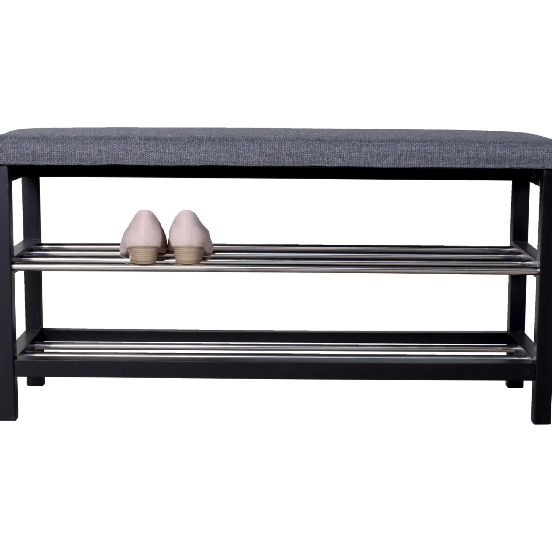 BOLIGINTERIØR BÆNK SORT/GRÅ 34 X 100 CM