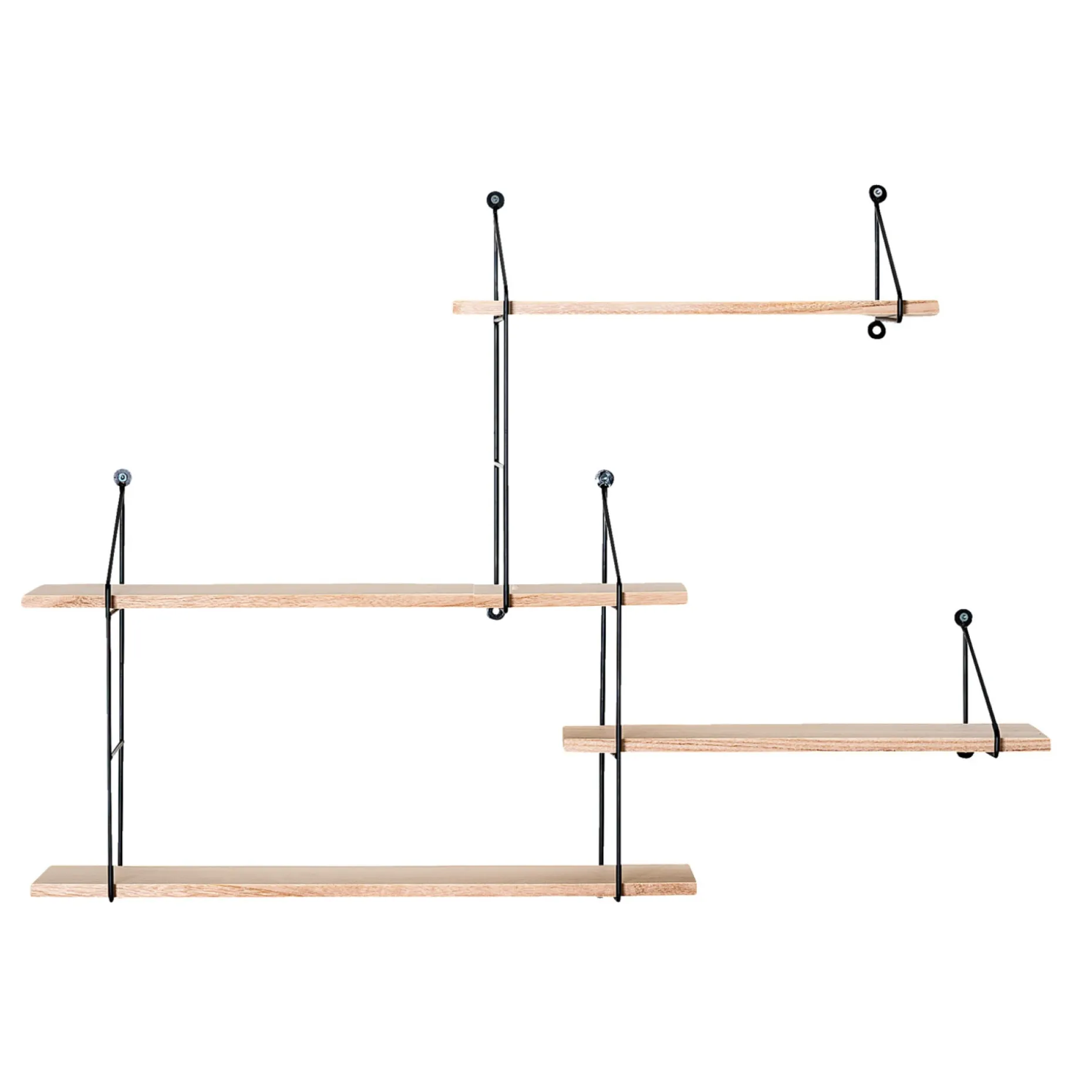 BOLIGINTERIØR HYLDESYSTEM SORT/NATUR 62 X 17.50 X 99 CM