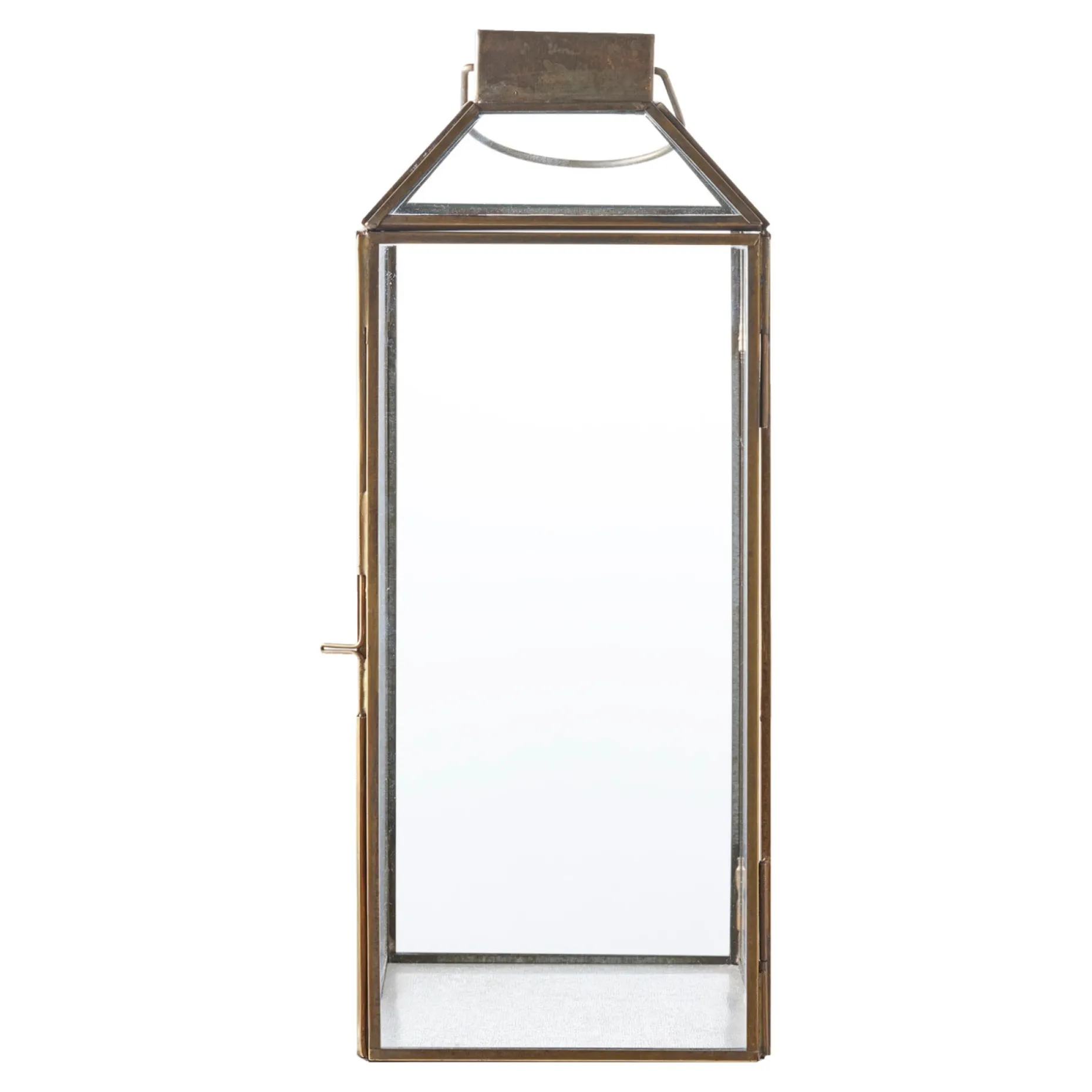 BOLIGINTERIØR LANTERNE H 35 CM ANTIK MESSING LOOK
