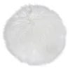 BOLIGINTERIØR RUND IMITERET LAMMESKIND 35X35 CM HVID