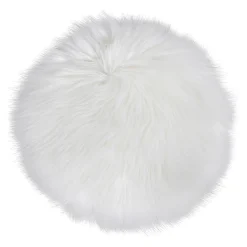 BOLIGINTERIØR RUND IMITERET LAMMESKIND 35X35 CM HVID
