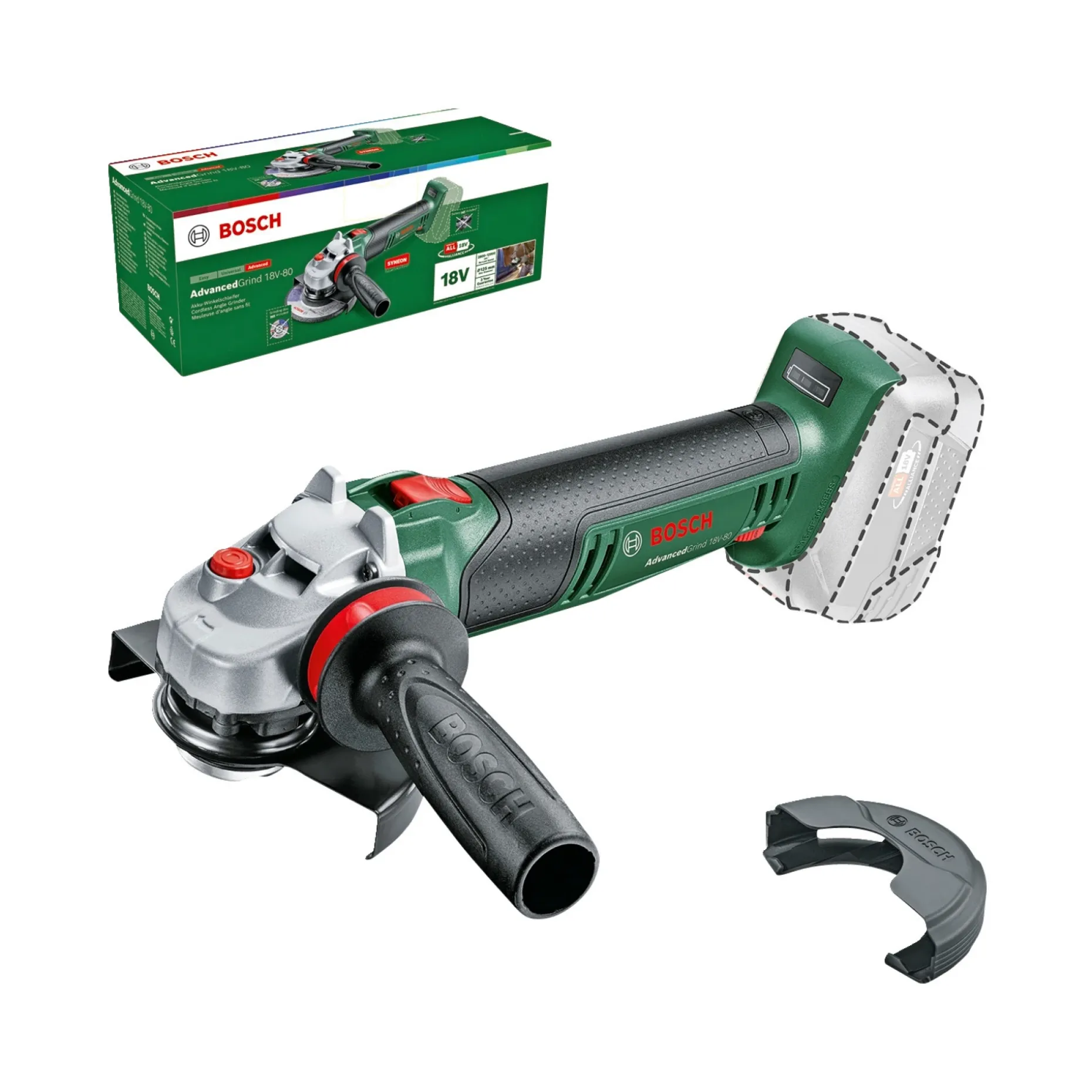 BOSCH ADVANCED GRIND 18V-80 VINKELSLIBER AKKU 18,0 V UDEN BATTERI OG LADER