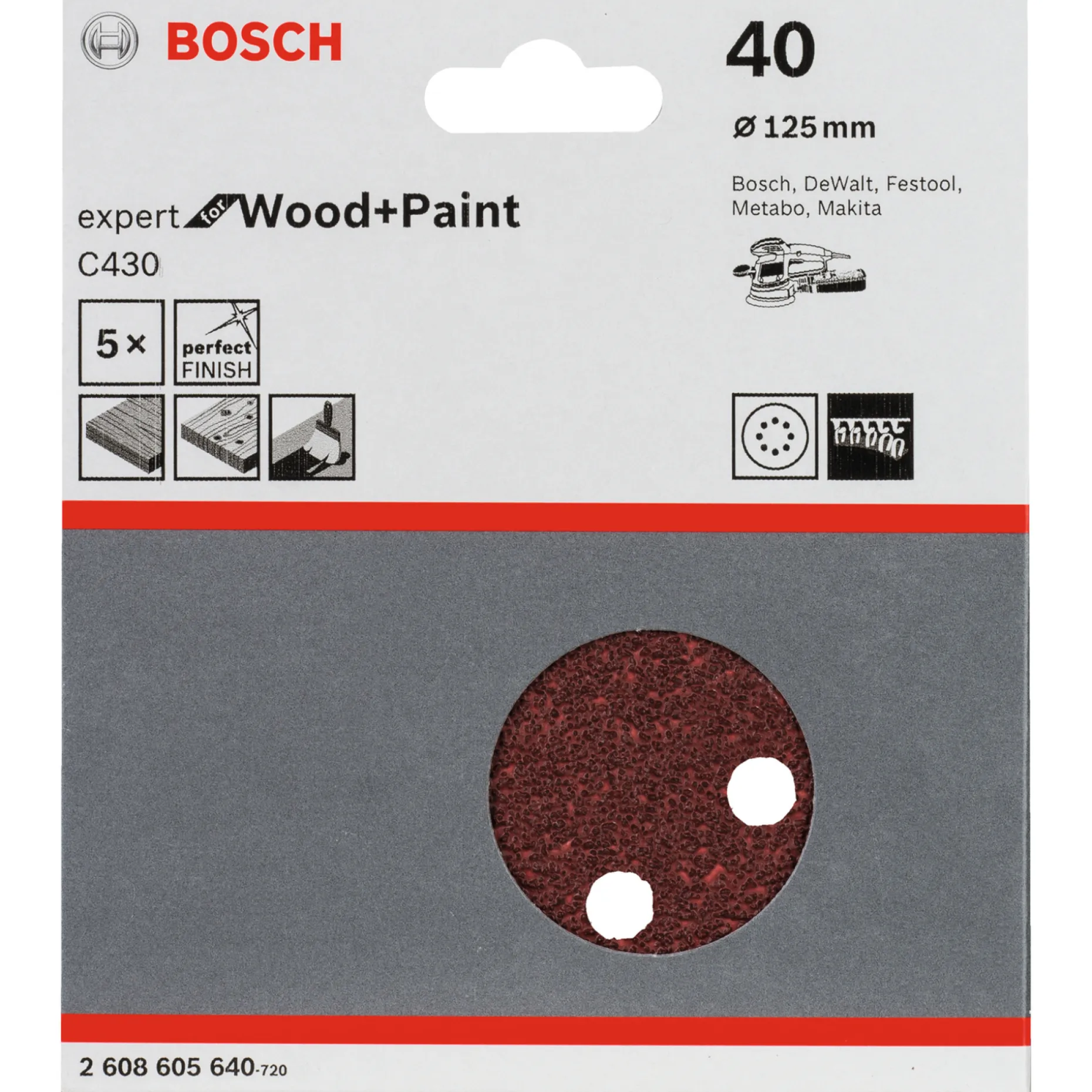 BOSCH C430 EXPERT SLIBEBLAD Ø125 MM 40 5 STK
