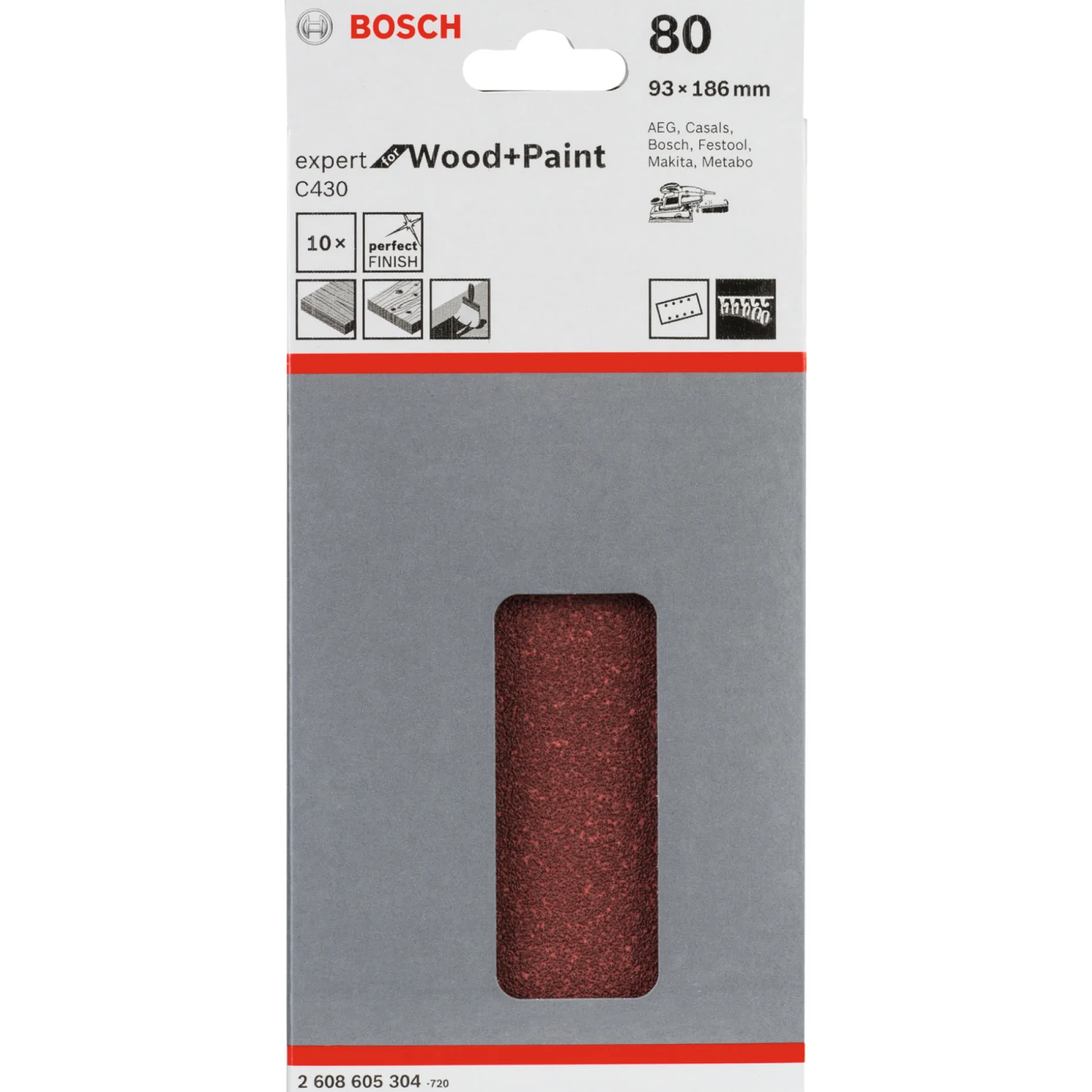BOSCH C430 93X185MM SLIBEARK 80 10 STK