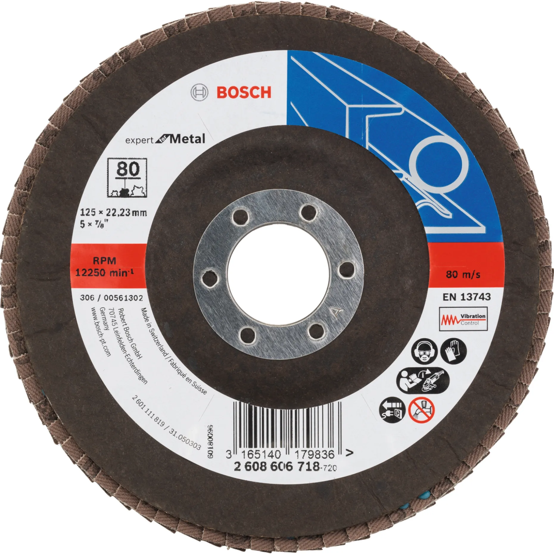 BOSCH PRO SKRÅ Ø125MM SLIBERONDEL 80 1 STK