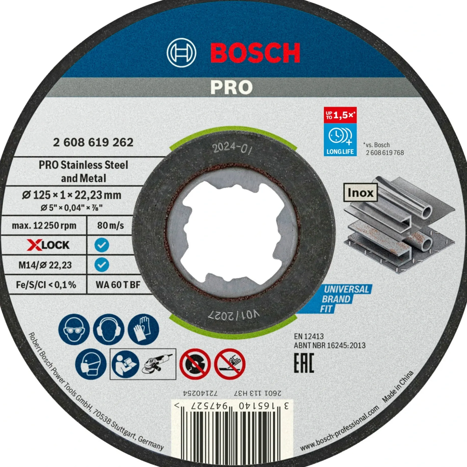 BOSCH TILBEHØR X-LOCK STDI SKÆRESKIVE 125MM 10 STK