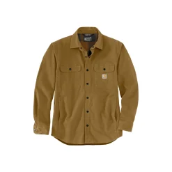 CARHARTT CANVAS FLEECE-LINED SHIRT JACKET SKJORTEJAKKE M BRUN