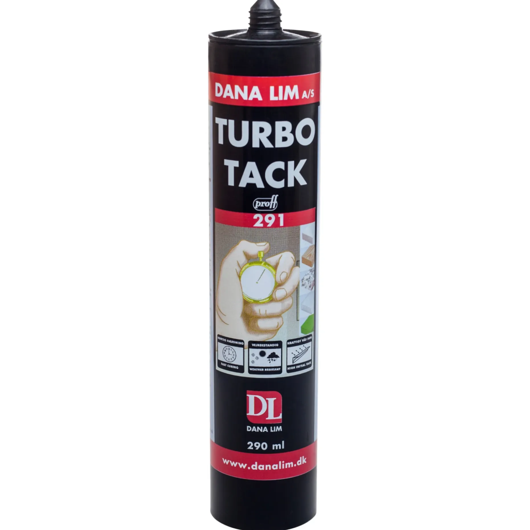 DANA LIM TURBO-TACK 291 MONTAGELIM 290 ML SORT