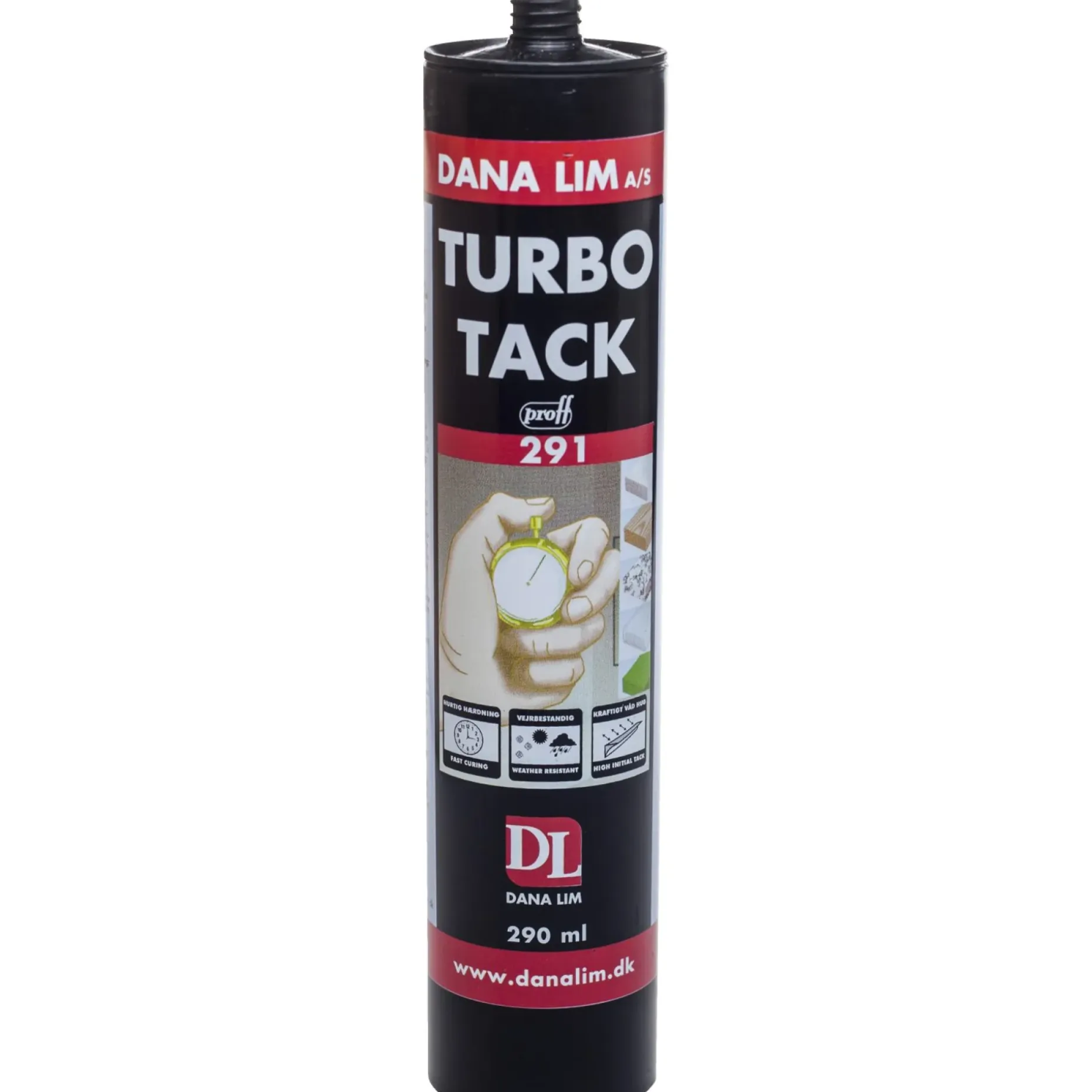 DANA LIM TURBO-TACK 291 MONTAGELIM 290 ML HVID