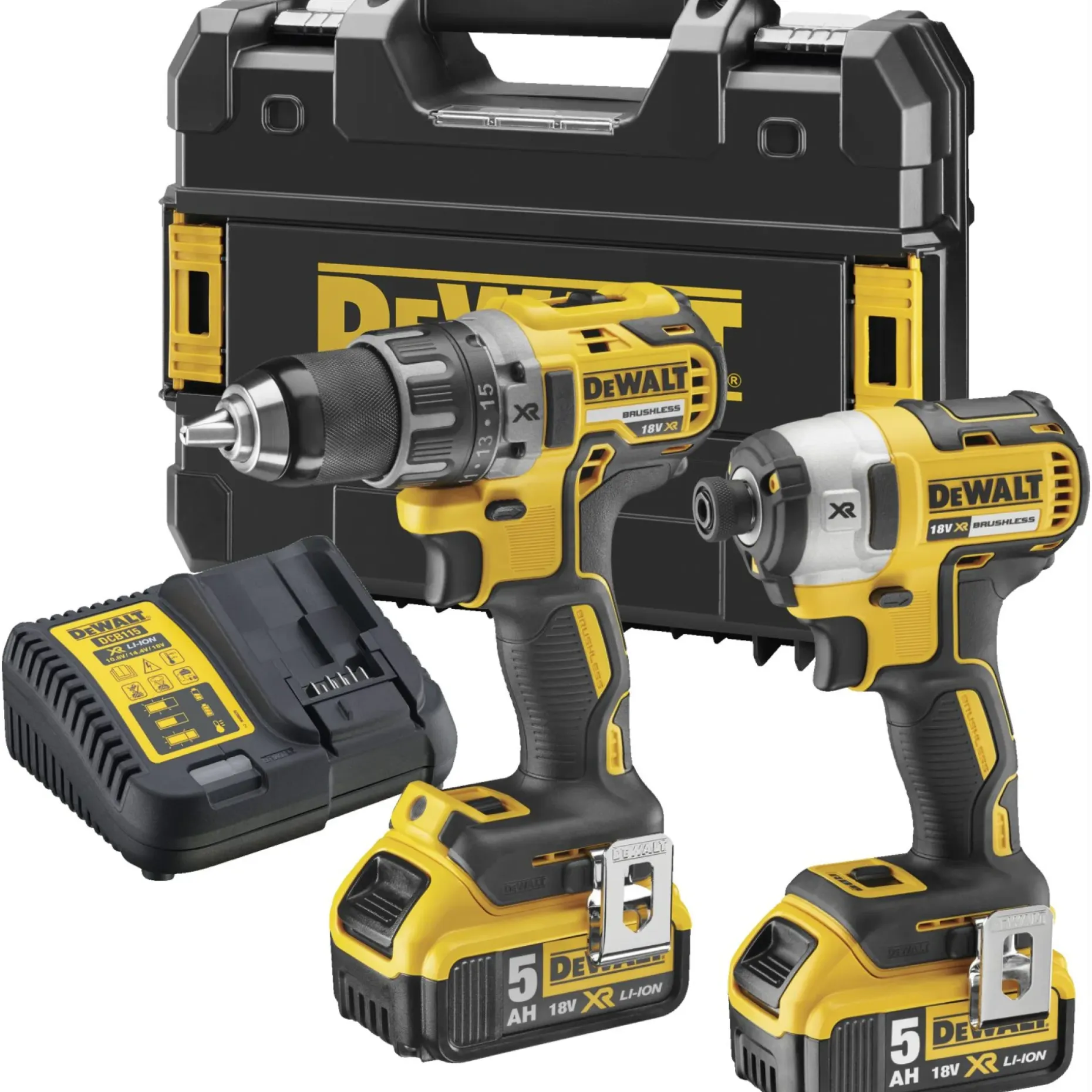 DEWALT DCK268P2T SKRUEMASKINESÆT AKKU MED BATTERI OG LADER