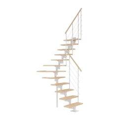 DOLLE BOSTON PLADSBESP. TRAPPE HVID BØG SHAPE 6 GELÆNDER 12 TRIN