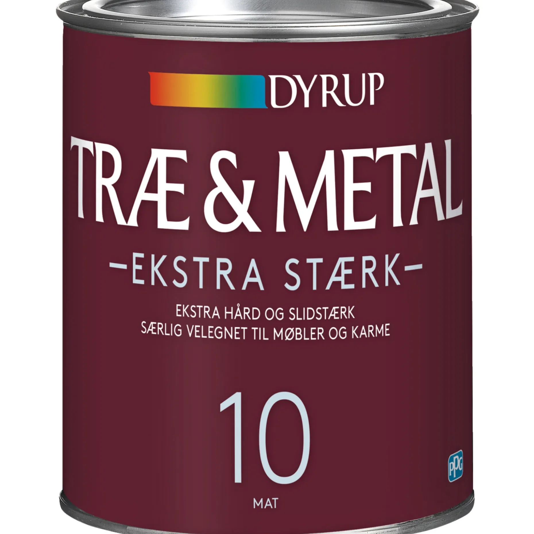 DYRUP 10 EKSTRA STÆRK TRÆ- OG METALMALING 1 L HVID