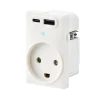 FESH SWITCH CURVELINE - 2 X USB STIKKONTAKT HVID 1,5 MODUL M/JORD