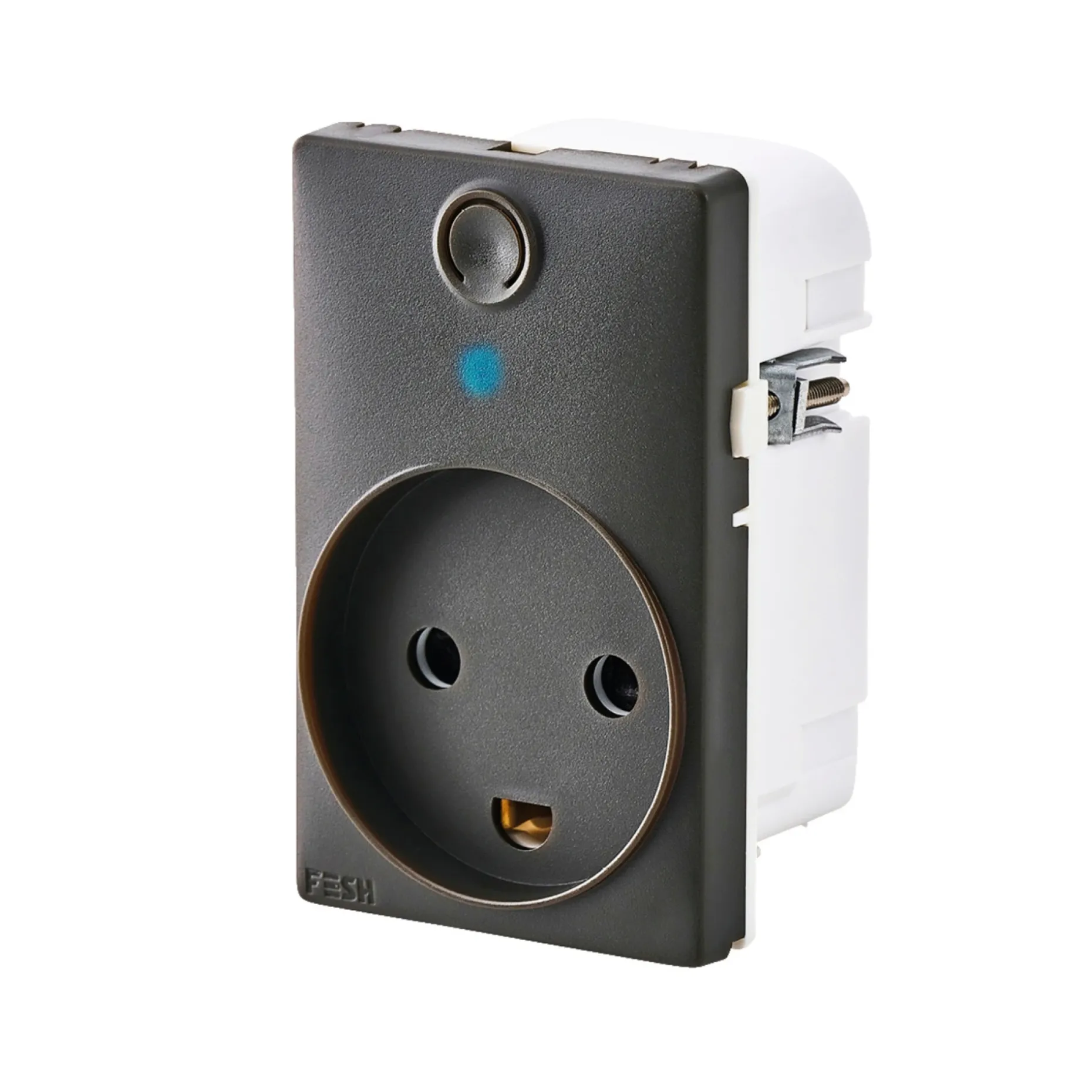 FESH SWITCH CURVELINE - SMART STIKKONTAKT KOKSGRÅ 1,5 MODUL M/JORD
