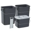 G. FUNDER 2X12 L., 1X7 L. AFFALDSSORTERING GRÅ 265X440X190MM.