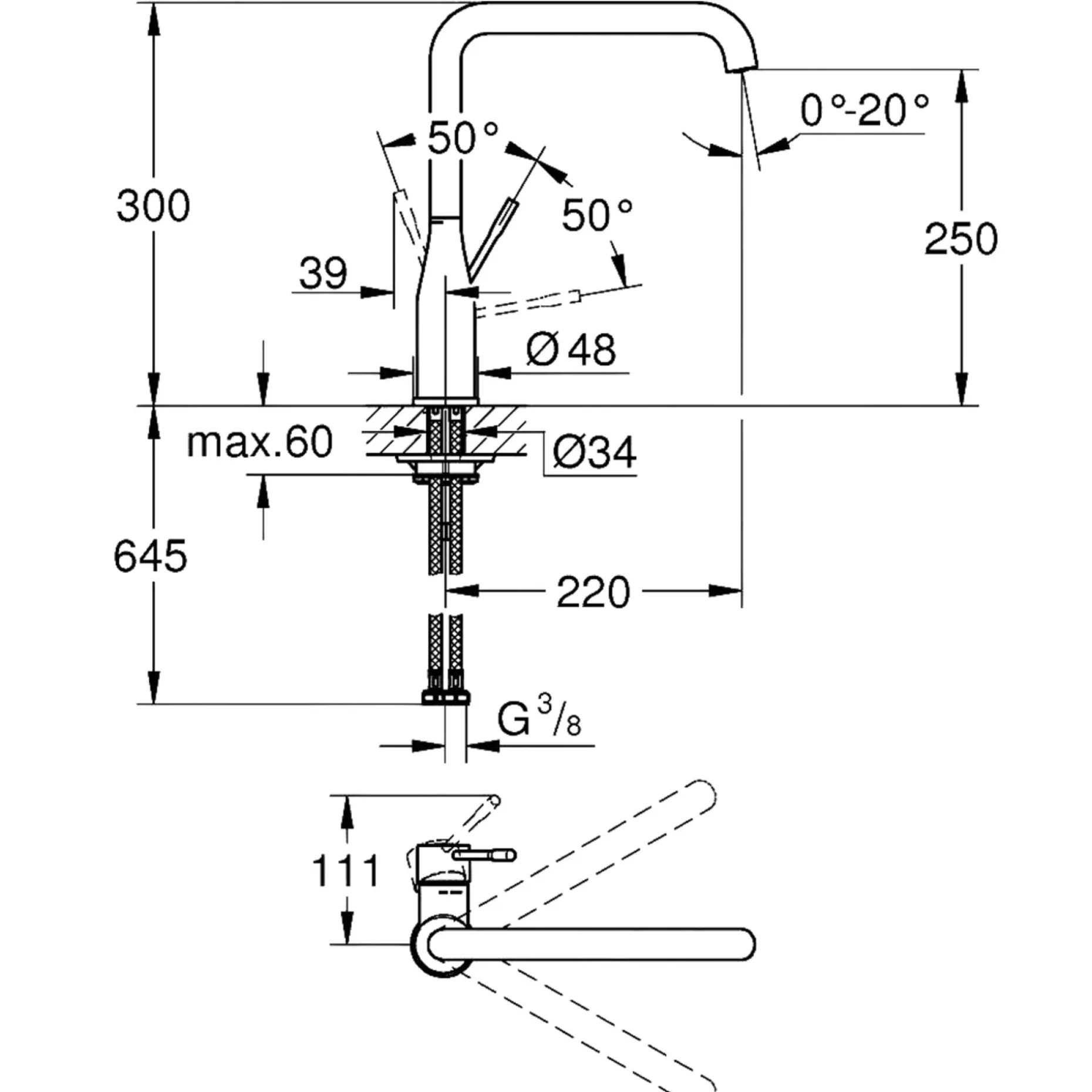 GROHE ESSENCE KØKKENARMATUR KROM