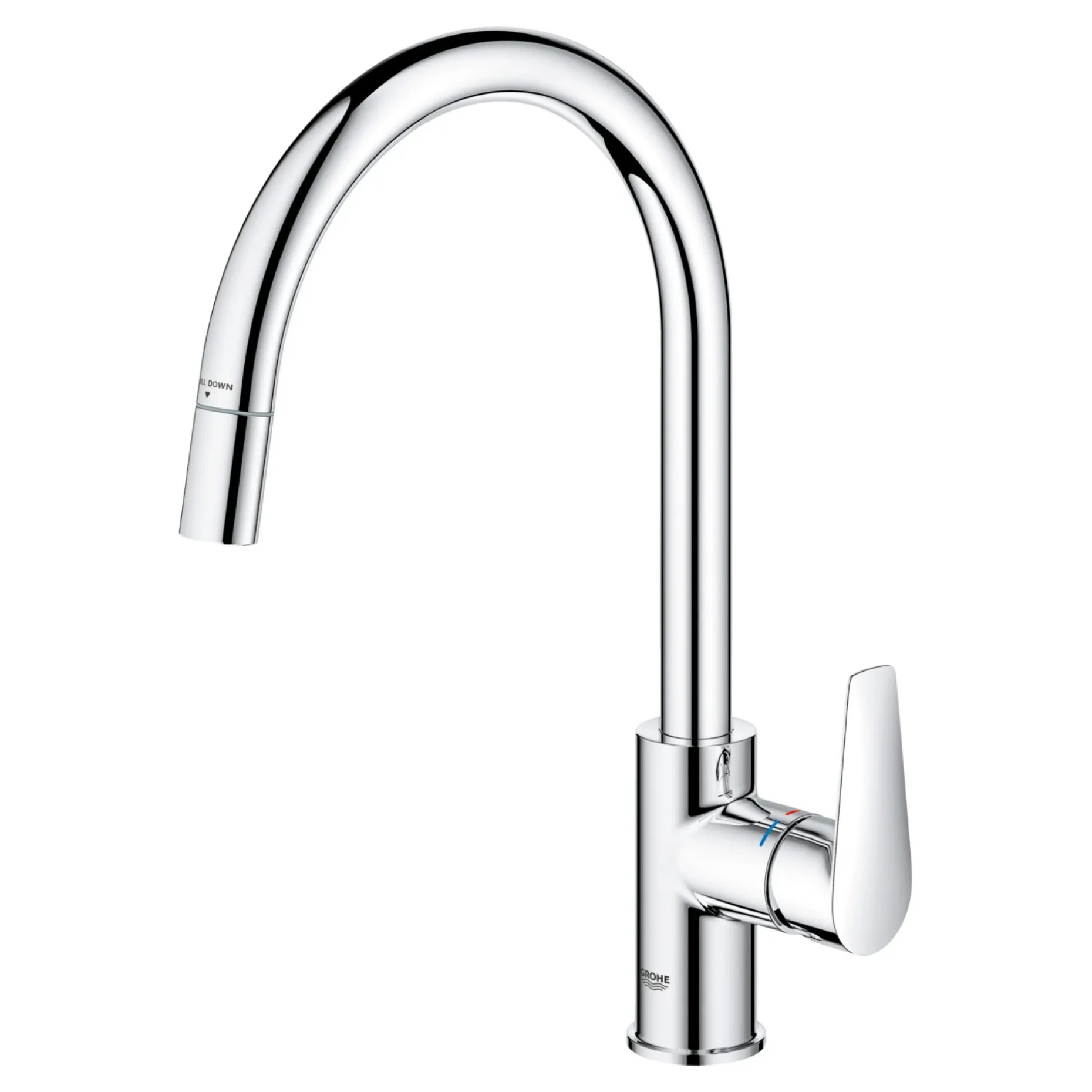 GROHE START EDGE QUICKFIX, C-TUD, M/UDTRÆK KØKKENARMATUR KROM