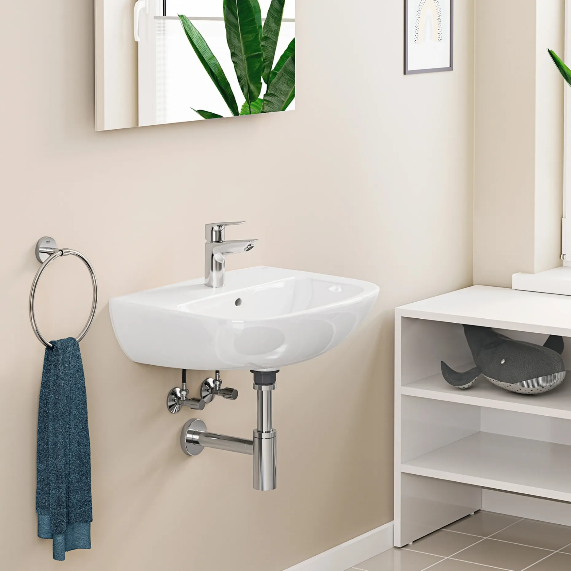 GROHE START EDGE QUICKFIX, S-SIZE HÅNDVASKARMATUR 1-GREB KROM