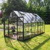 HALLS ICON 8 DRIVHUS EKSKL. SOKKEL 3 MM DELT GLAS SORT 11,2 M2