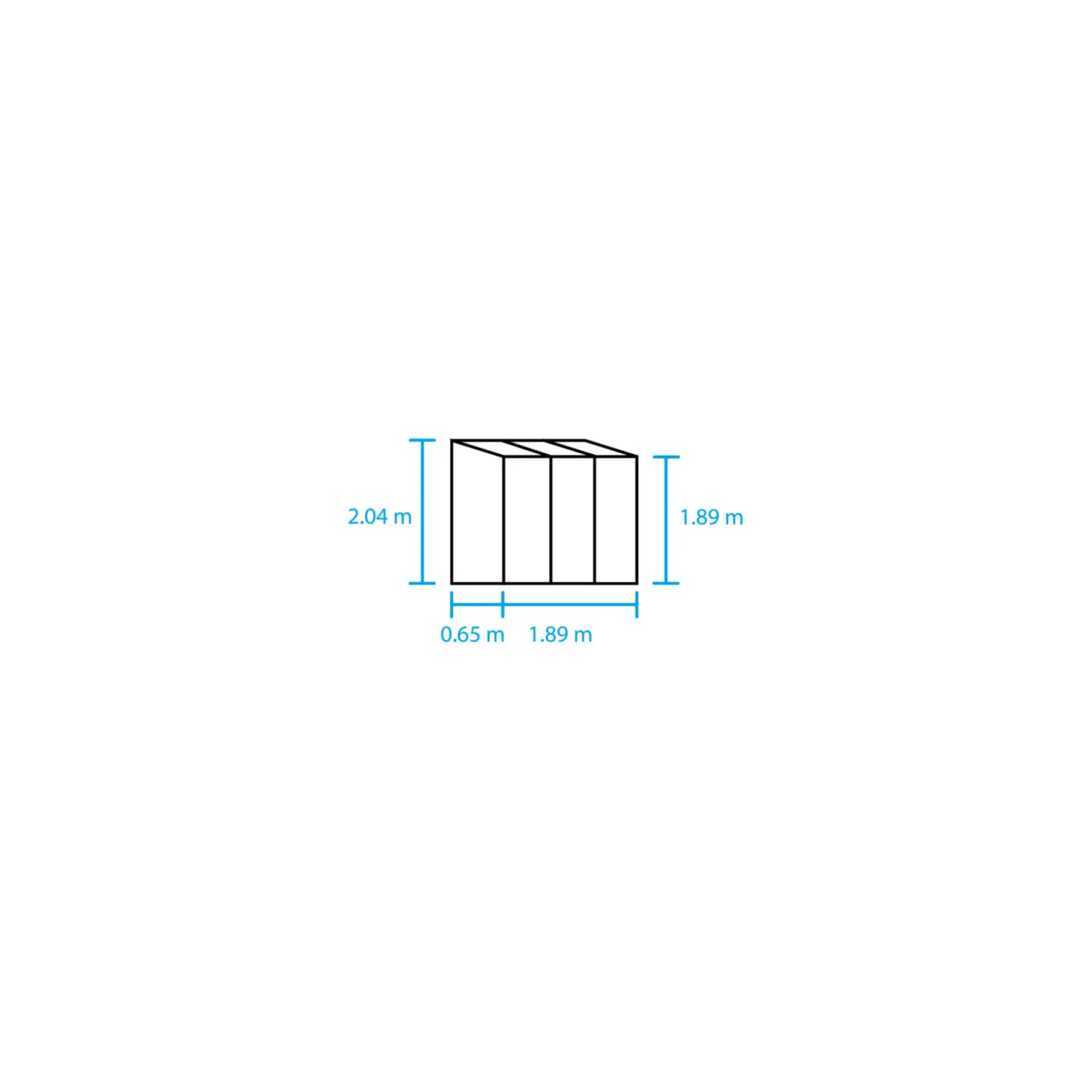 HALLS QUBE LEAN-TO 26 VÆGDRIVHUS 3 MM HÆRDET GLAS SORT 1,2 M²