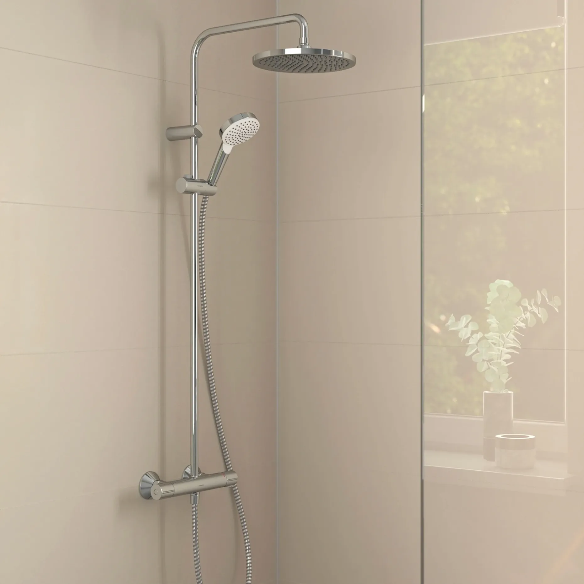 HANSGROHE MOVENTA ECOSMART S240 BRUSESYSTEM KROM