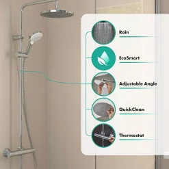 HANSGROHE MOVENTA ECOSMART S240 BRUSESYSTEM KROM