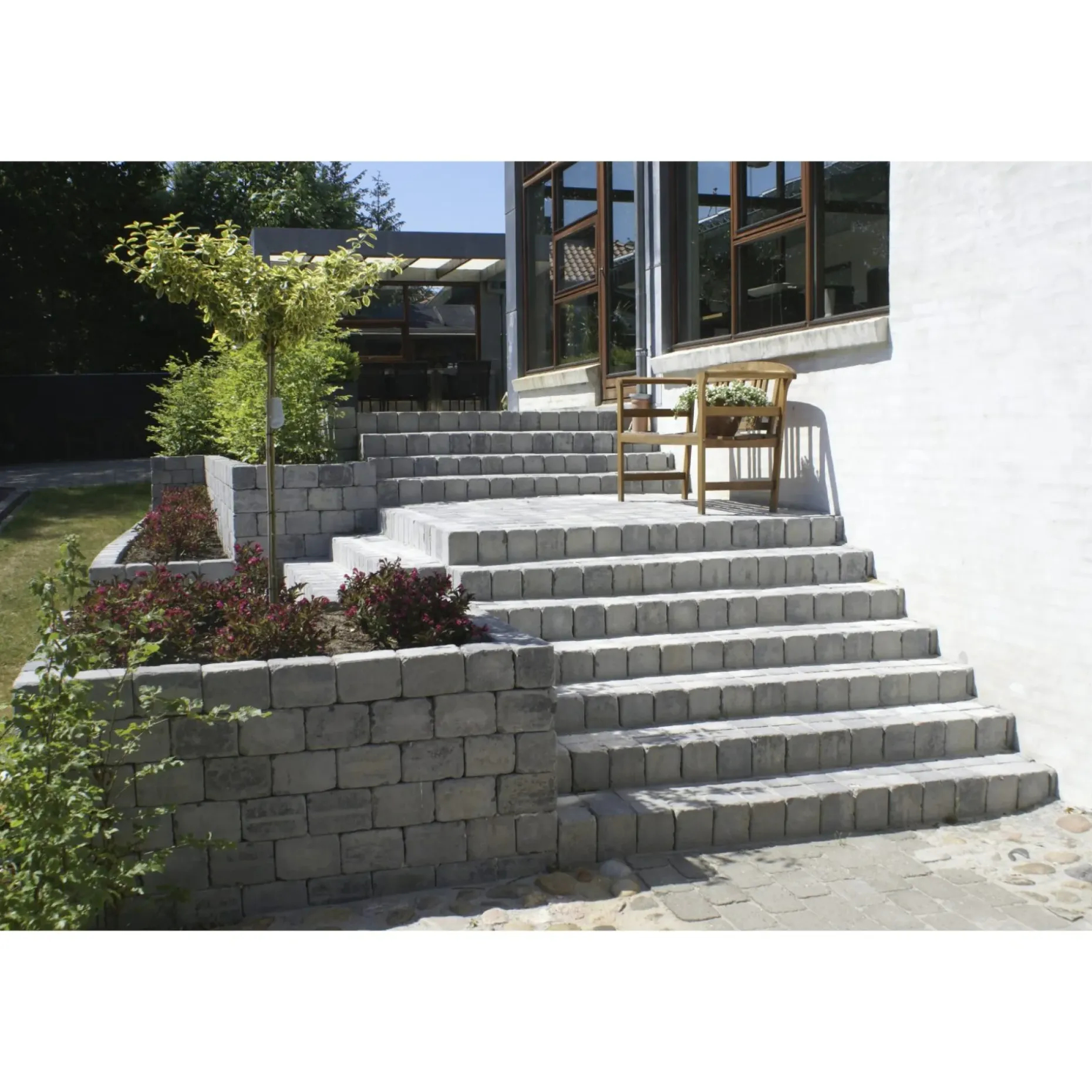 IBF HOLMEGAARDSTEN KANTBLOK 14 X 14 X 21 CM GRÅMIX