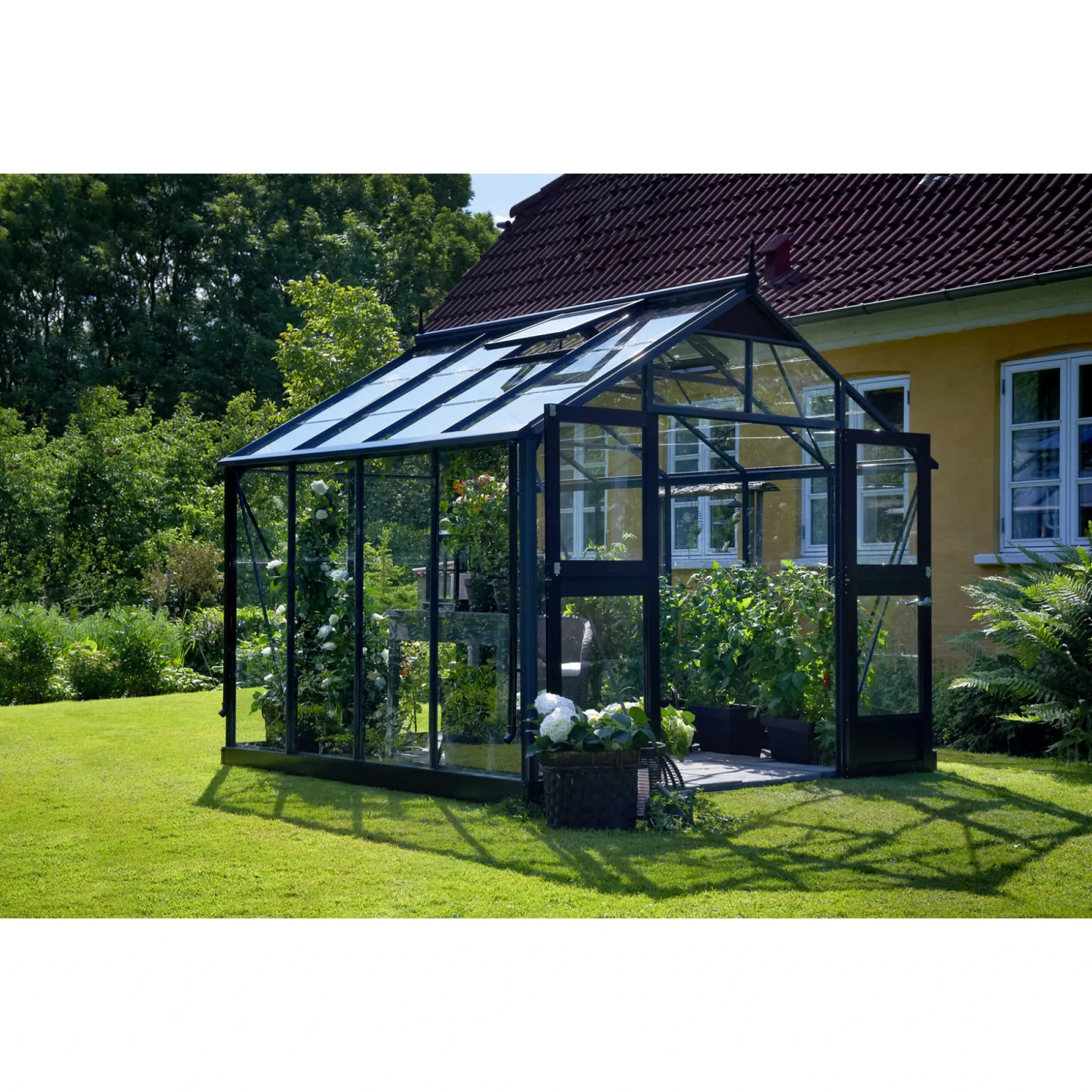 JULIANA PREMIUM EKSKL. SOKKEL DRIVHUS 10 MM POLY ANTRACIT 8,8 M2