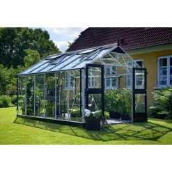JULIANA PREMIUM EKSKL. SOKKEL DRIVHUS 3 MM HÆRDET GLAS HELE BANER ALU 13 M²