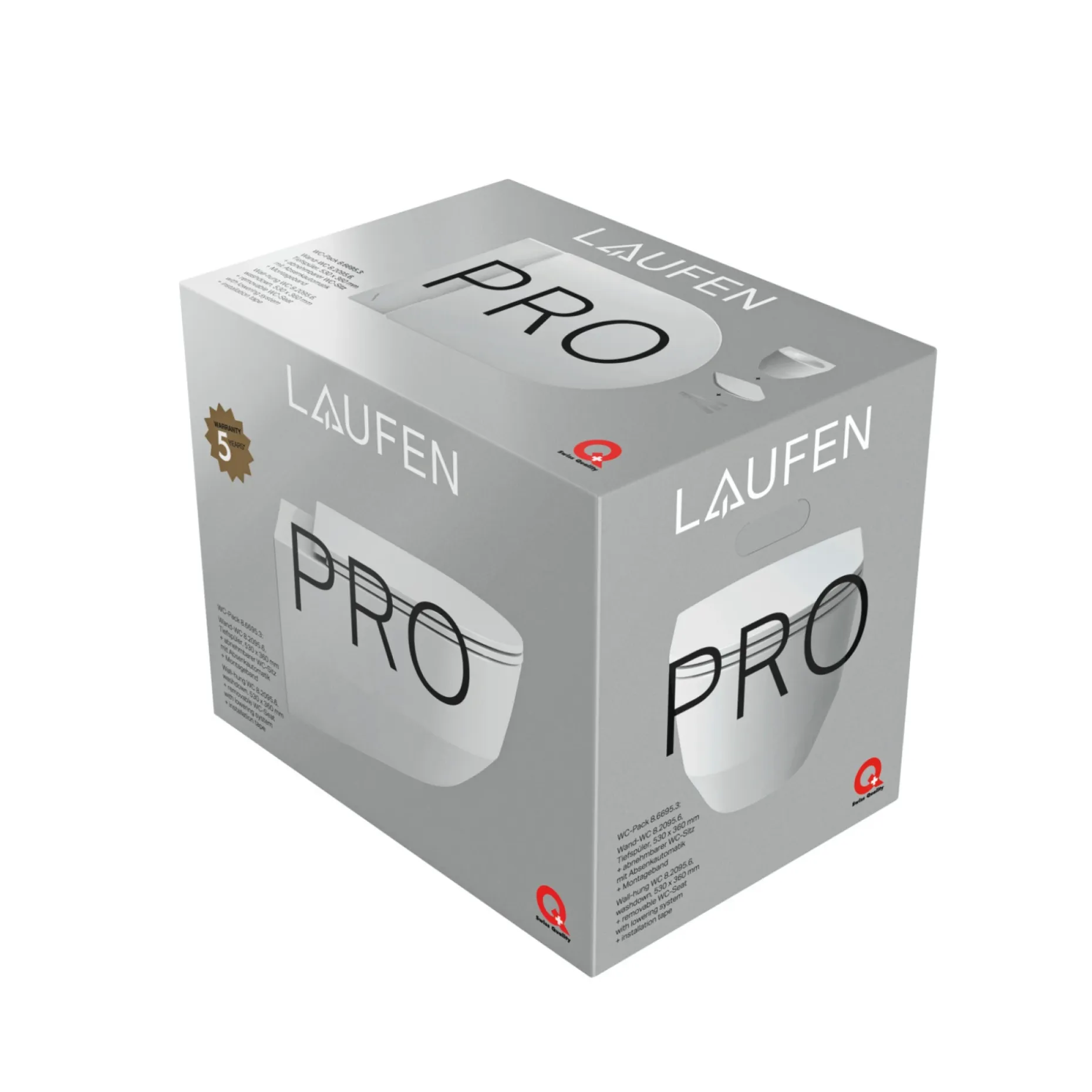 LAUFEN PRO MED SKYLLEKANT M/SÆDE VÆGHÆNGT TOILET