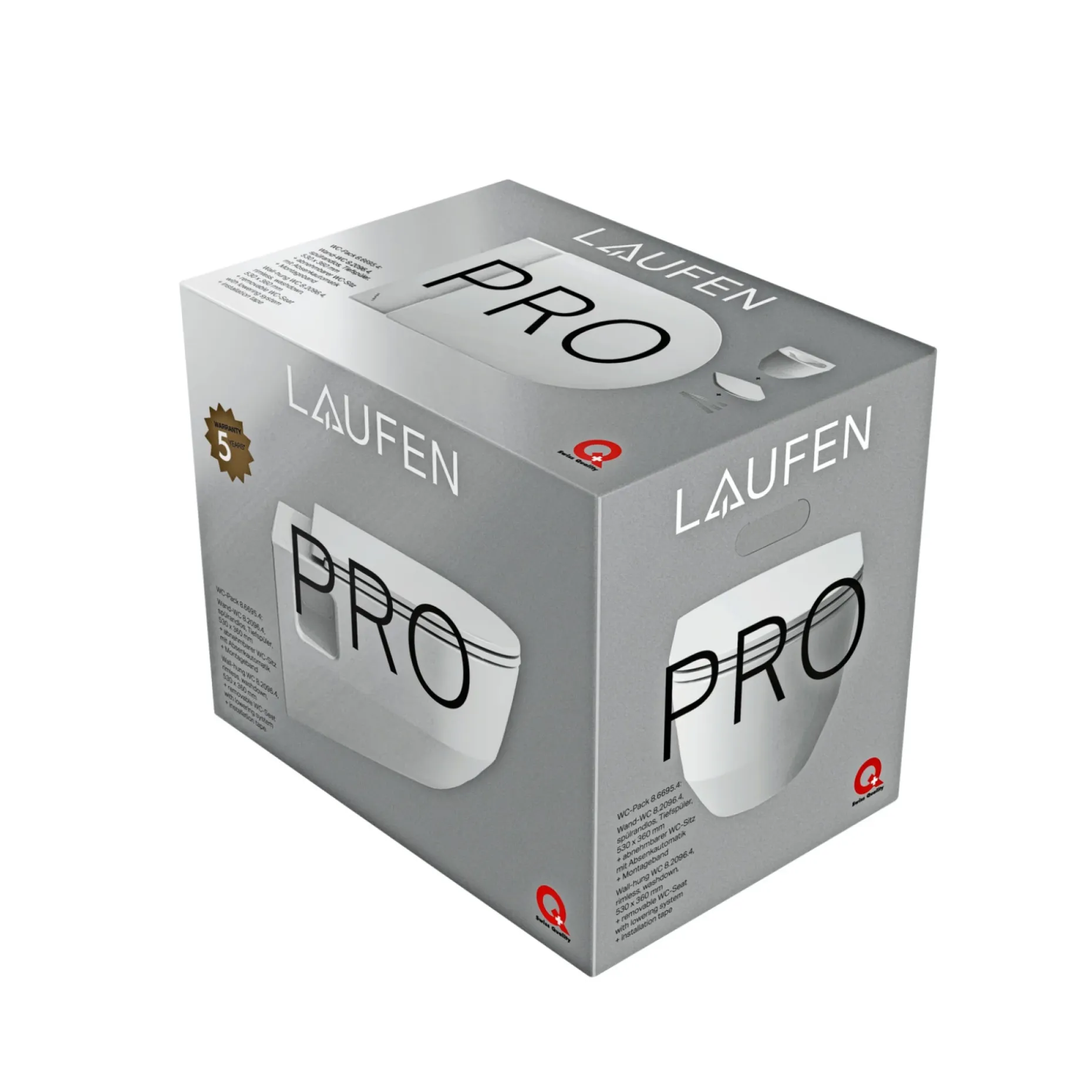LAUFEN PRO SAMPAK M/ SC SÆDE UDEN SKYLLEKANT VÆGHÆNGT TOILET
