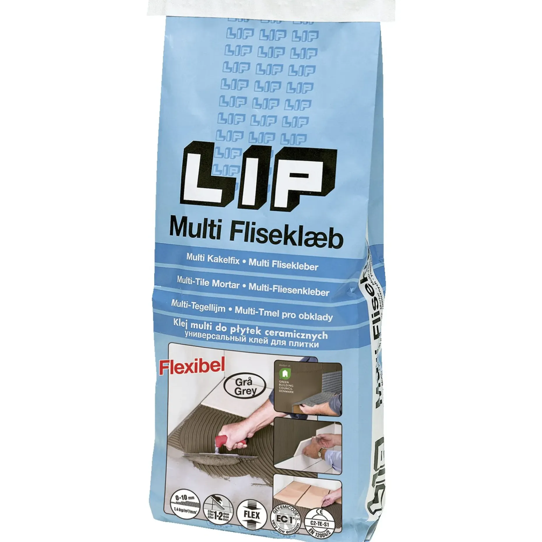 LIP MULTI FLISEKLÆB 5 KG GRÅ