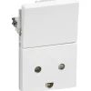 LK FUGA STIKKONTAKT M/AFBRYDER HVID 1 1/2 MODUL M/JORD
