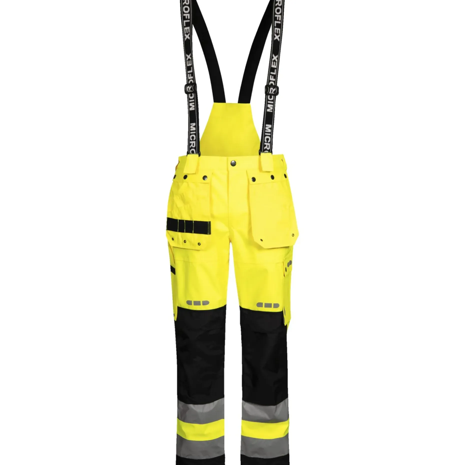 LYNGSØE FOX 9083-53/07 HÅNDVÆRKER REGNBUKS HI-VIZ L GUL/SORT
