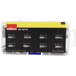 MILLARCO BITSSÆT PZ1, PZ2, PH1, PH2, T10, T15, T20 OG T25. 80 DELE 80 DELE