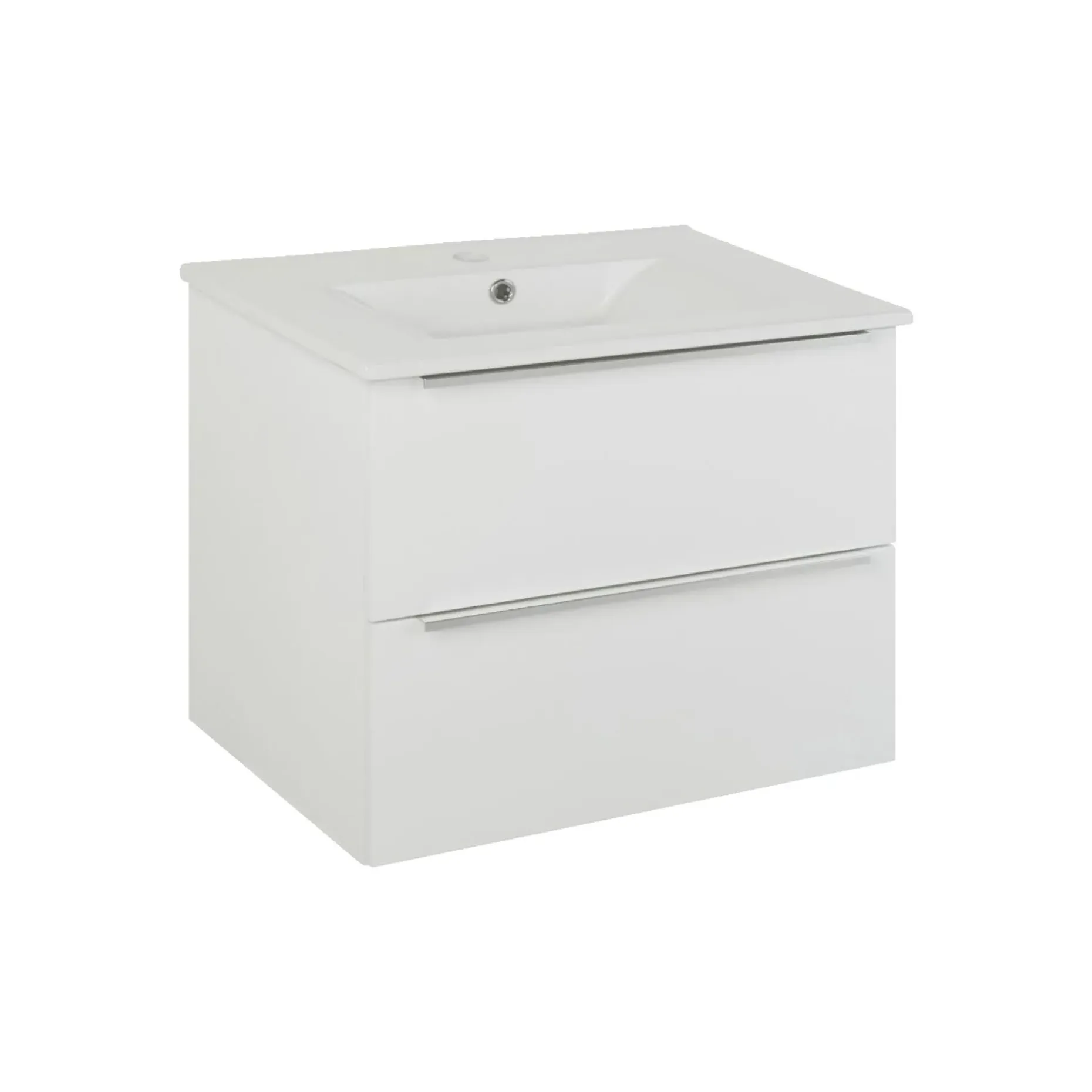 MILOBAD AURUM BADMØBEL HVID HØJGLANS 2 SKUFFER 60 CM