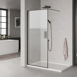 MILOBAD SORT PROFIL BRUSEVÆG KLART GLAS 100 CM