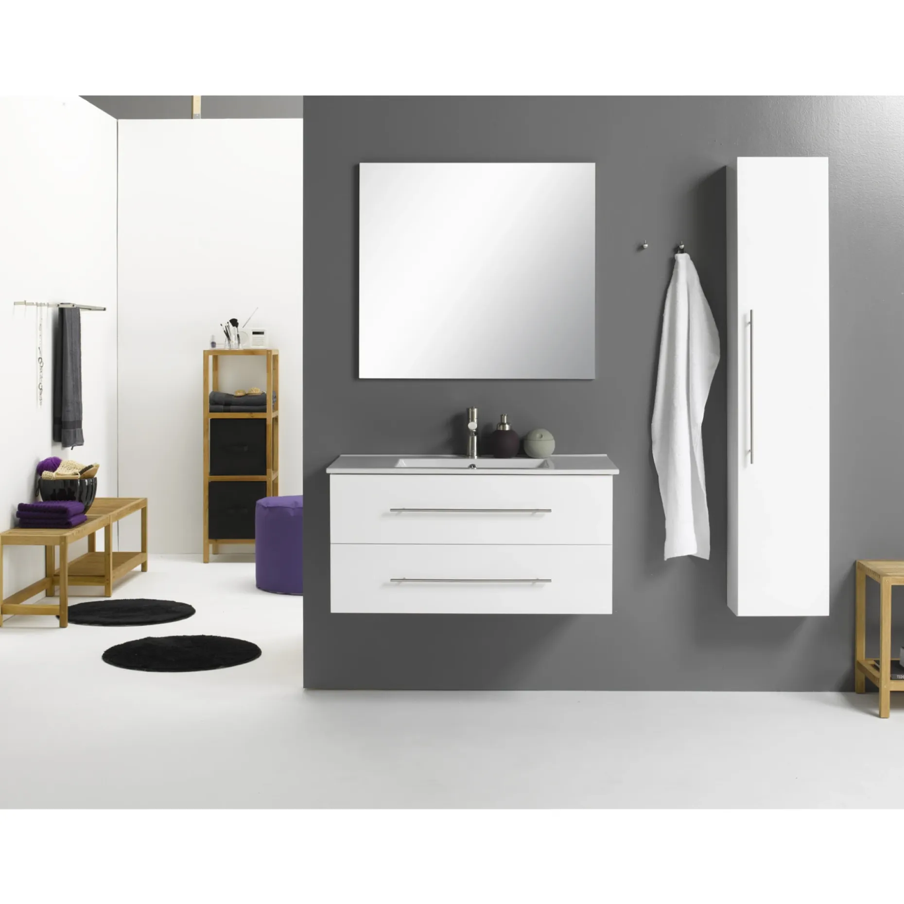 MILOBAD VENICE HØJSKAB LÅGE HVID HØJGLANS 30 X 150 CM