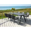 OUTRIUM CARROS/PALMA BORD + 6 STOLE HAVEMØBELSÆT SORT/GRÅ
