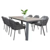 OUTRIUM LEROS/PALMA BORD + 6 STOLE HAVEMØBELSÆT GRÅ