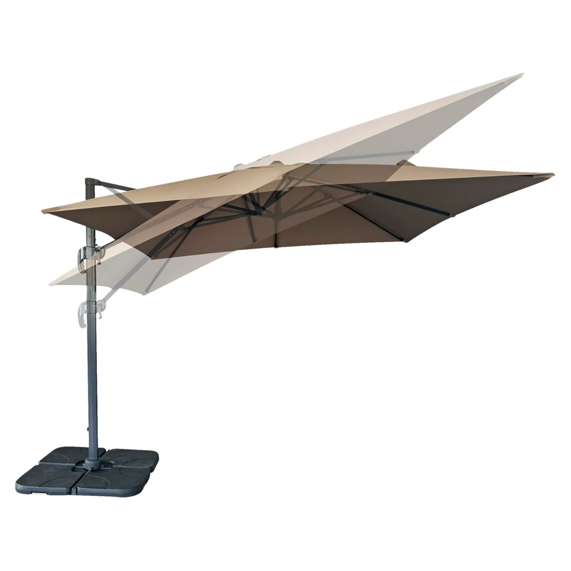 OUTRIUM MESSINA HÆNGEPARASOL SAND/GRÅ 295X295X260
