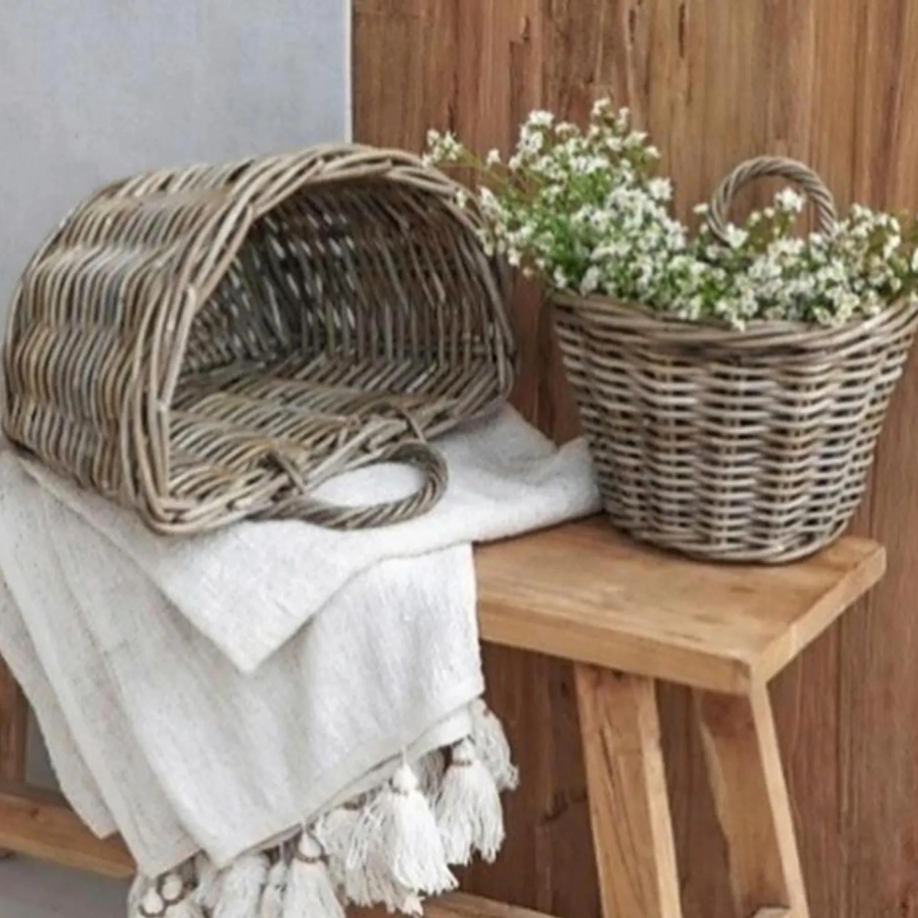 OUTRIUM ZUMA VÆGAMPEL KUBO RATTAN NATUR 39X20X24CM