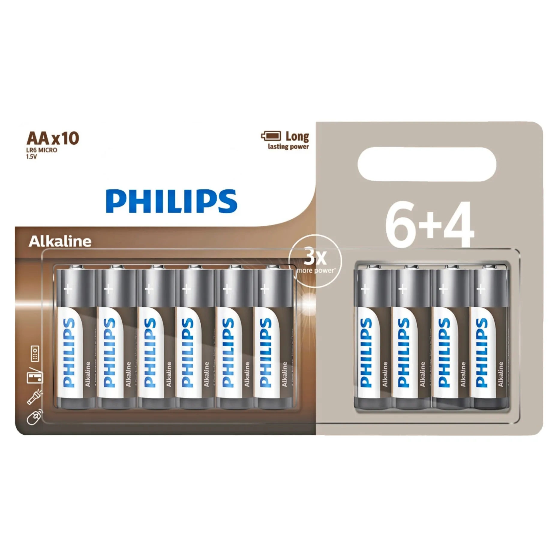 PHILIPS AA BATTERI 10 STK/PAK