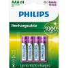 PHILIPS AAA GENOPLADELIGT BATTERI 4 STK/PK