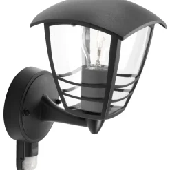PHILIPS CREEK OP M/SENSOR UDENDØRS VÆGLAMPE SORT 60W