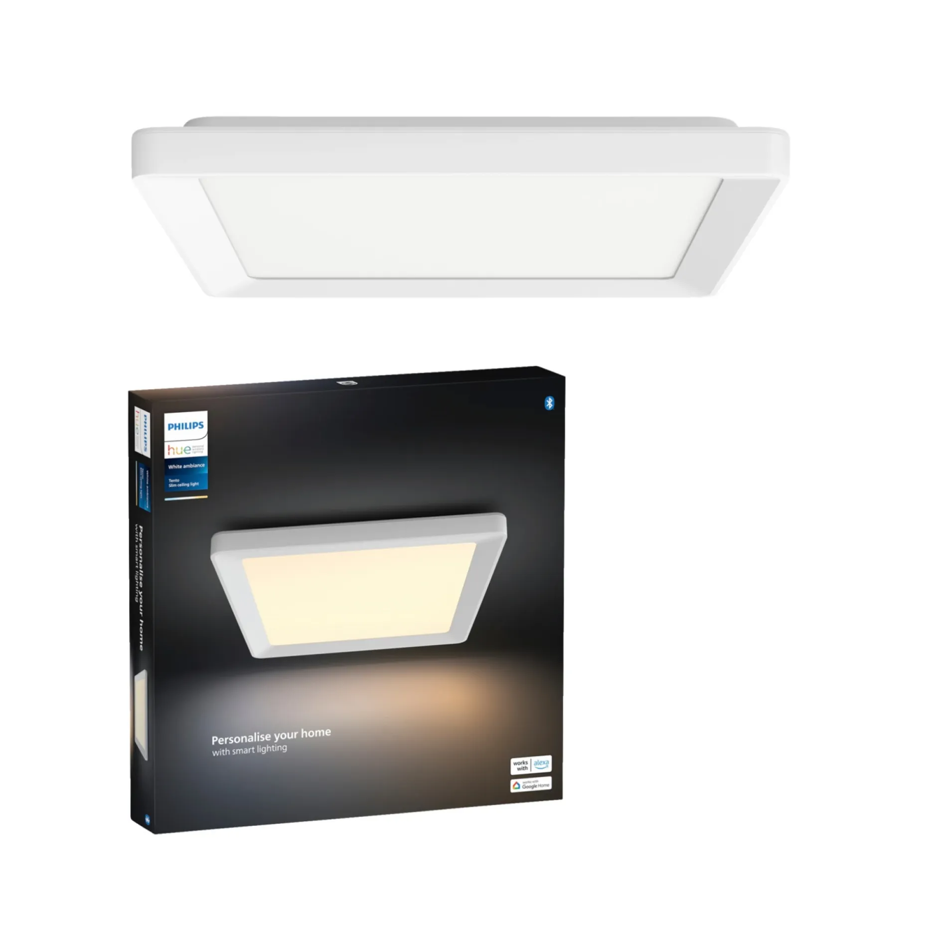 PHILIPS HUE TENTO SQ WA SLIM LOFTPANEL 10,6W HVID 29,5 CM
