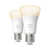 PHILIPS HUE W 2-PAK SMART LED PÆRE E27 STANDARD 9W