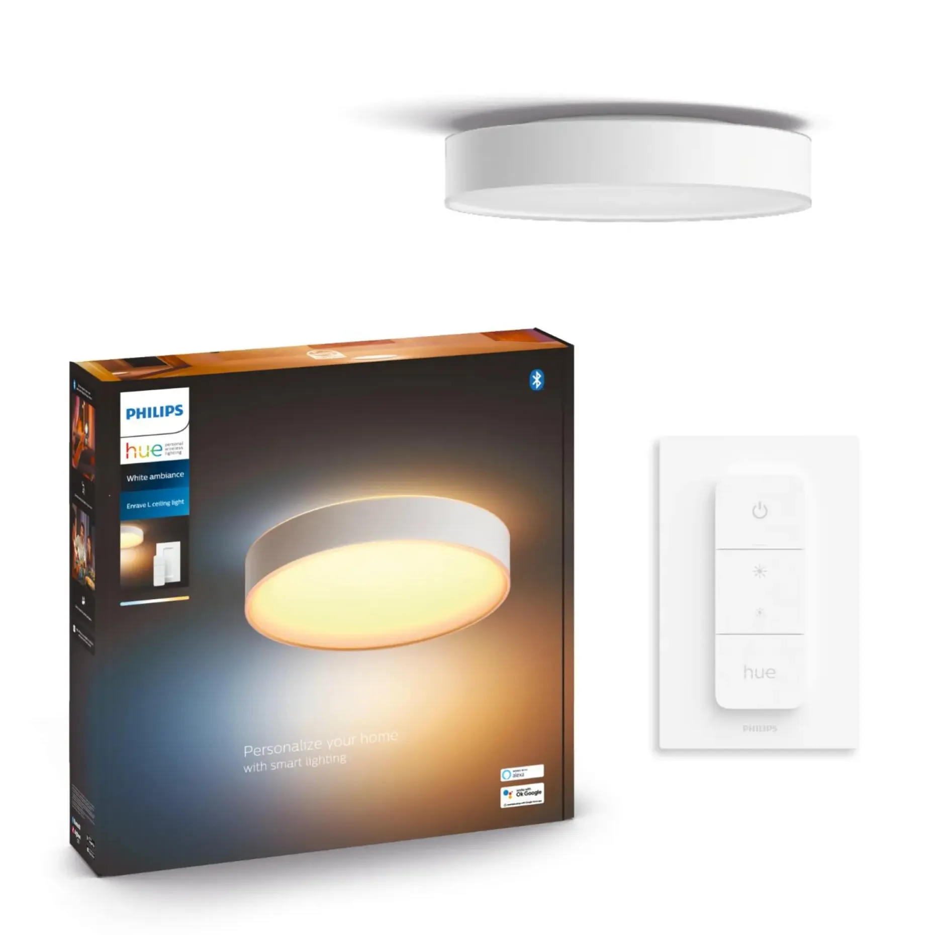 PHILIPS HUE WA ENRAVE L PLAFOND 34W HVID 476 MM
